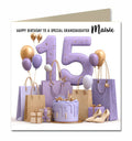 15th Birthday Card For Girls, Granddaughter, Niece, Teenager, Personalised