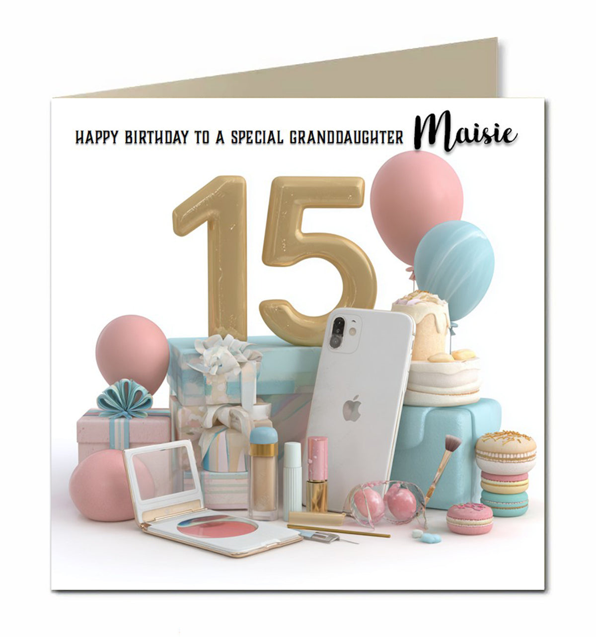 15th Birthday Card For Girls, Granddaughter, Niece, Teenager, Personalised