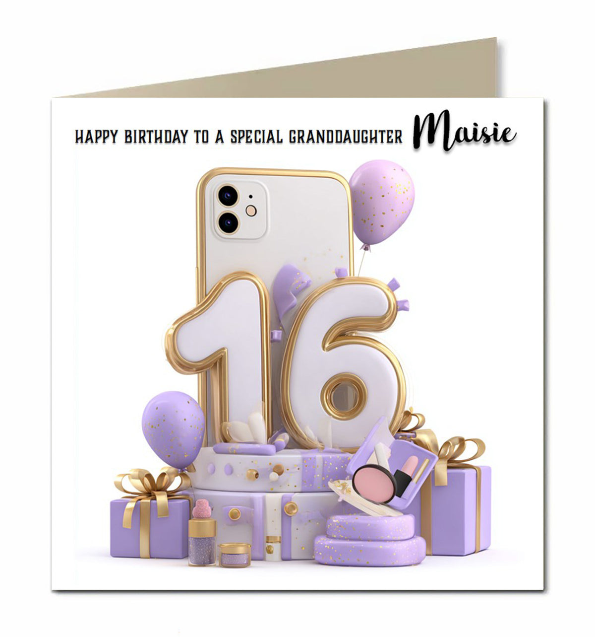 16th Birthday Card For Girls, Granddaughter, Niece, Teenager, Personalised