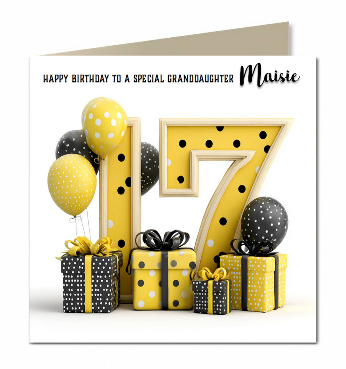 17th Birthday Card For Girls, Granddaughter, Niece, Teenager, Personalised
