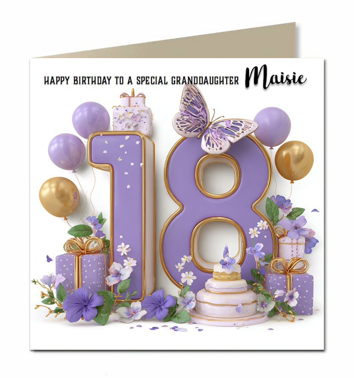 18th Birthday Card For Girls, Granddaughter, Niece, Teenager, Personalised