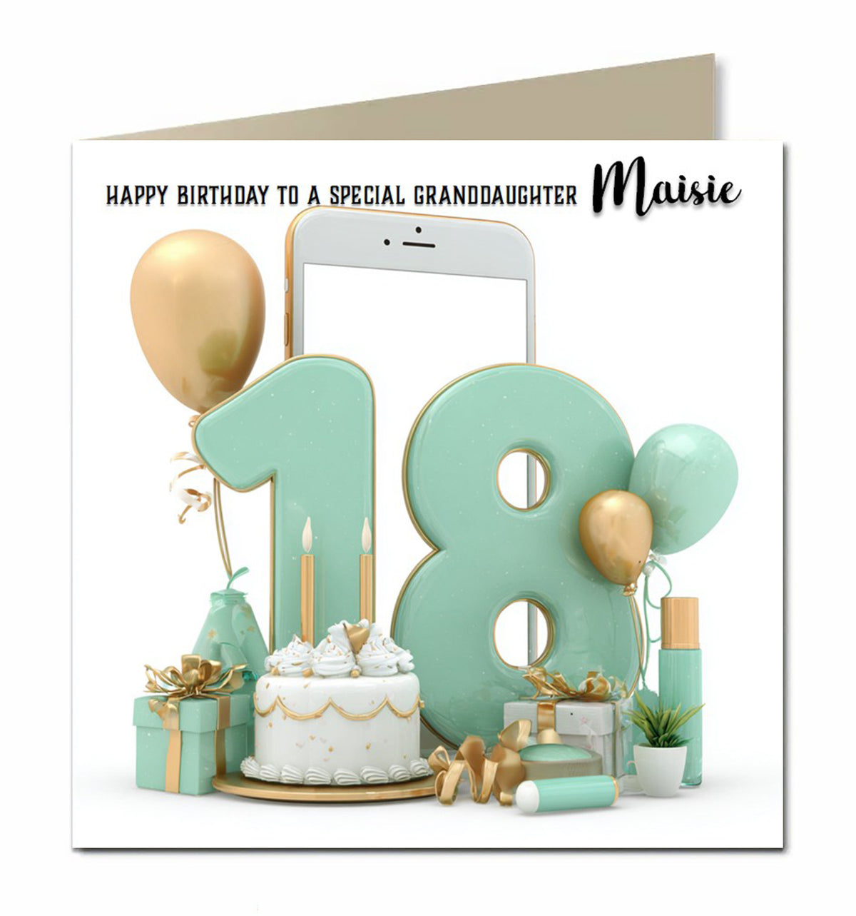 18th Birthday Card For Girls, Granddaughter, Niece, Teenager, Personalised