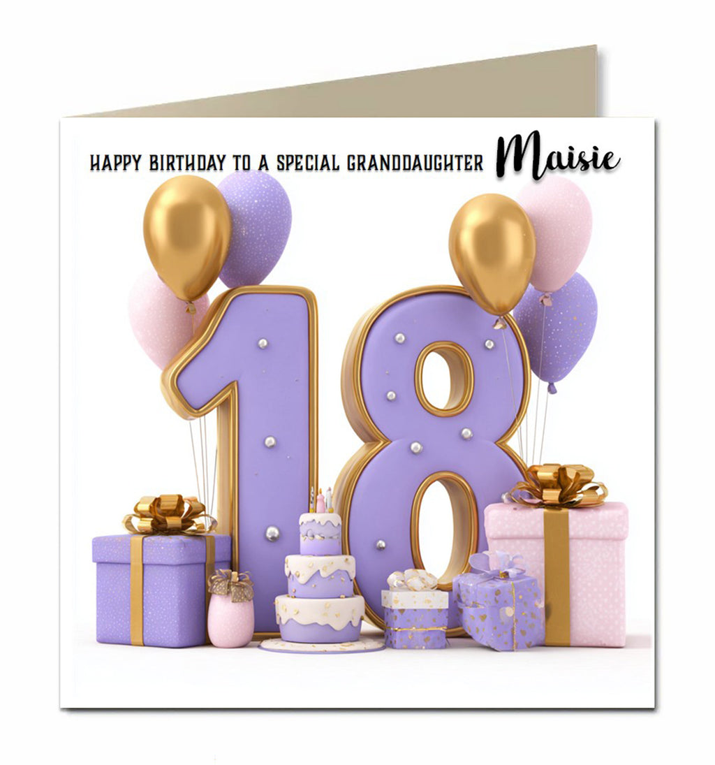 18th Birthday Card For Girls, Daughter, Granddaughter, Niece, Sister