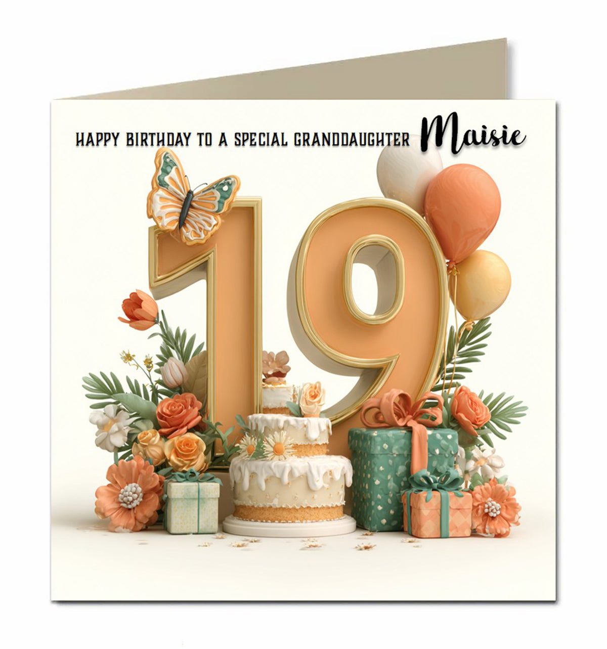 19th Birthday Card For Girls, Granddaughter, Niece, Teenager, Personalised