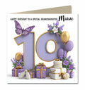 Personalised 19th Birthday Card - Birthday Number with Cake and Presents