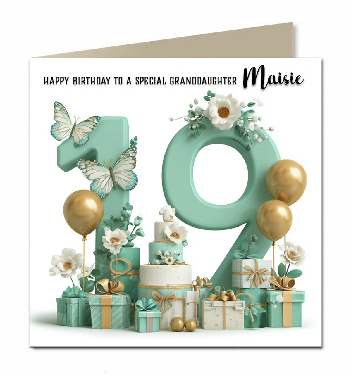 19th Birthday Card For Girls, Granddaughter, Niece, Teenager, Personalised