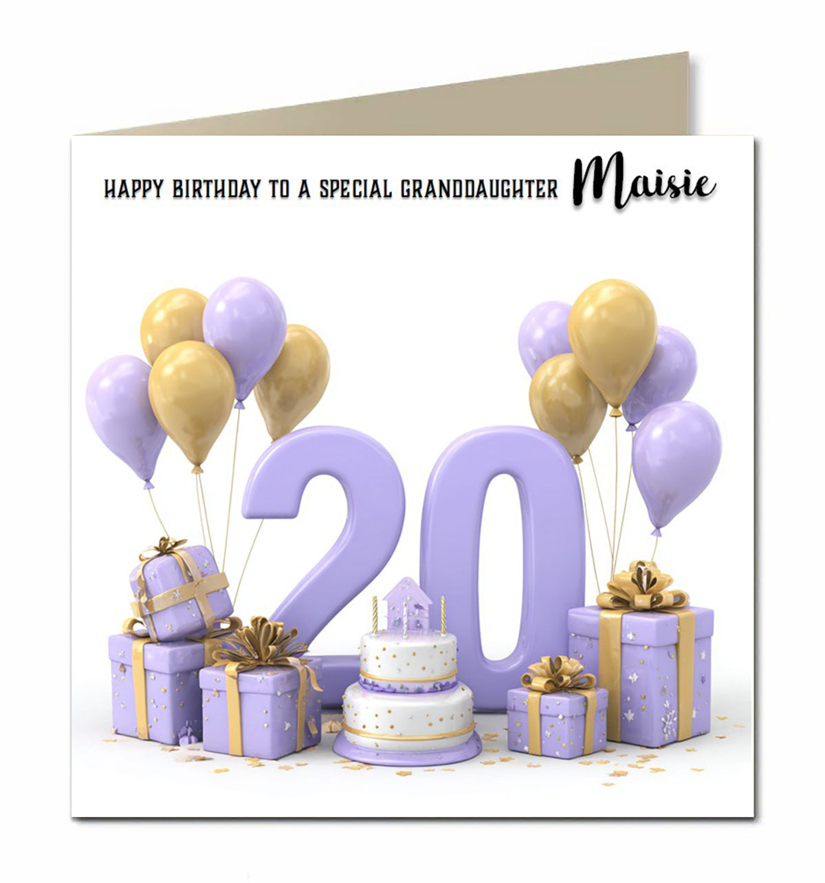 20th Birthday Card For Girls, Granddaughter, Niece, Teenager, Personalised