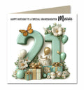 21st Birthday Card For Girls, Granddaughter, Niece, Teenager, Personalised