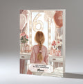 6th Birthday Card Girl, Granddaughter, Daughter, Niece, Blonde Hair A5 Size