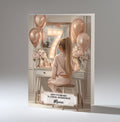 7th Birthday Card For Girls, Daughter, Granddaughter, Niece, Blonde Hair, A5 Size,