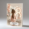 8th Birthday Card For Girls, Daughter, Granddaughter, Niece, Brown Hair, A5 Size,
