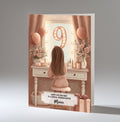 9th Birthday Card For Girls, Daughter, Granddaughter, Niece, Brown Hair, A5 Size,