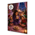 Personalised Christmas Card - Girl Sharing Hot Chocolate with Elves
