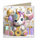6th Unicorn Birthday Card Girls, Granddaughter, Niece, Personalised