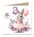 2nd Bunny Rabbit Birthday Card Girls, Granddaughter, Niece, Personalised