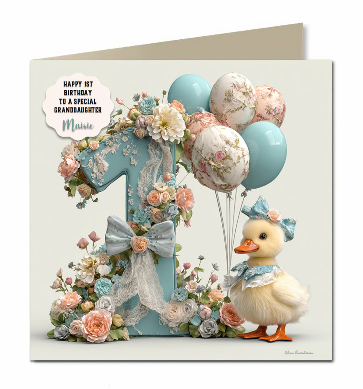 1st Birthday Card Girls, Granddaughter, Niece, Daughter, Personalised