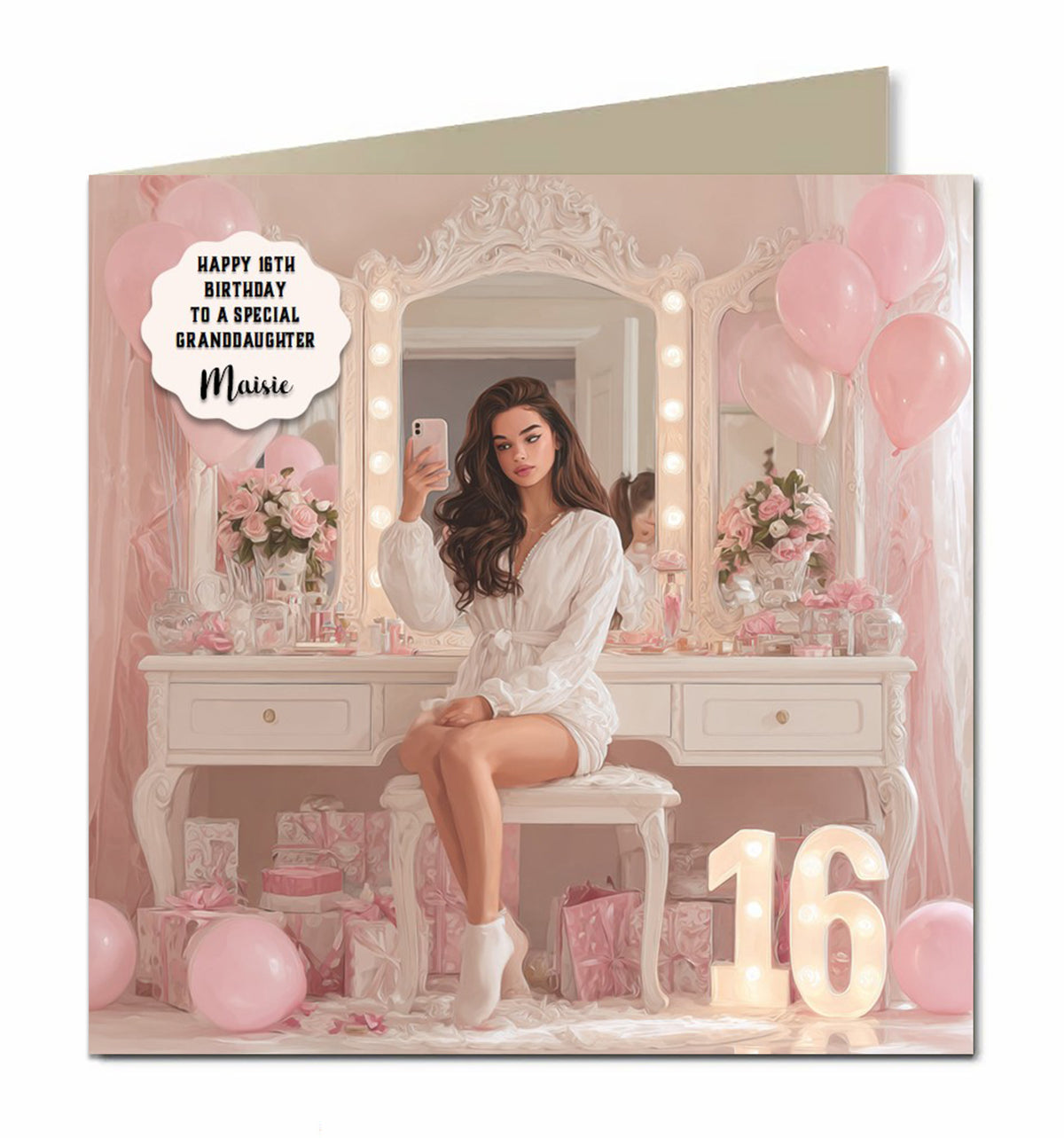 16th Birthday Card For Girls, Granddaughter, Niece, Teenager, Personalised
