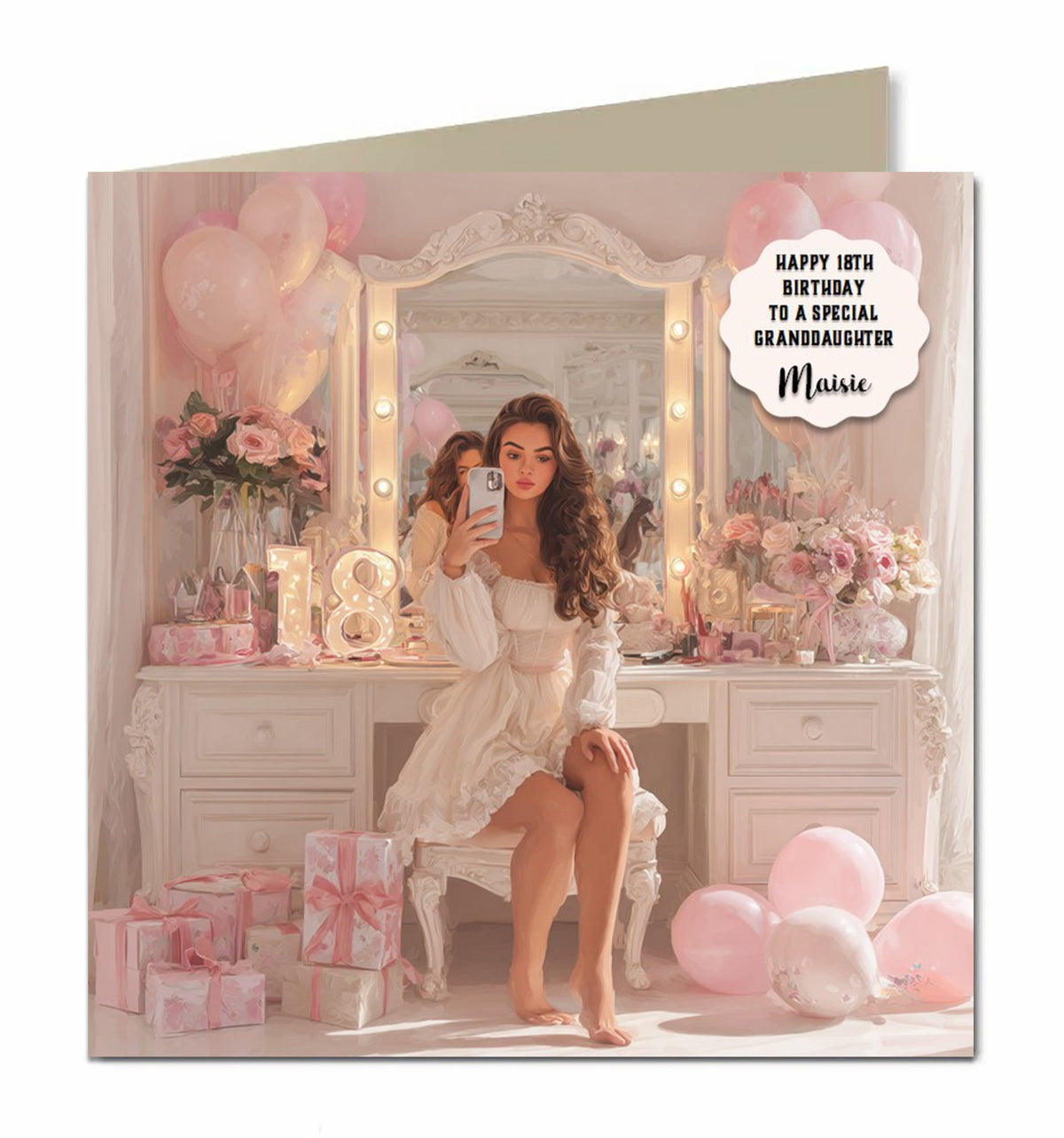 18th Birthday Card For Girls, Granddaughter, Niece, Teenager, Personalised