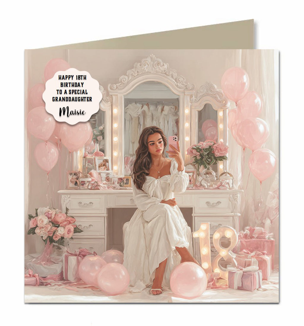 18th Birthday Card For Girls, Granddaughter, Niece, Teenager, Personalised