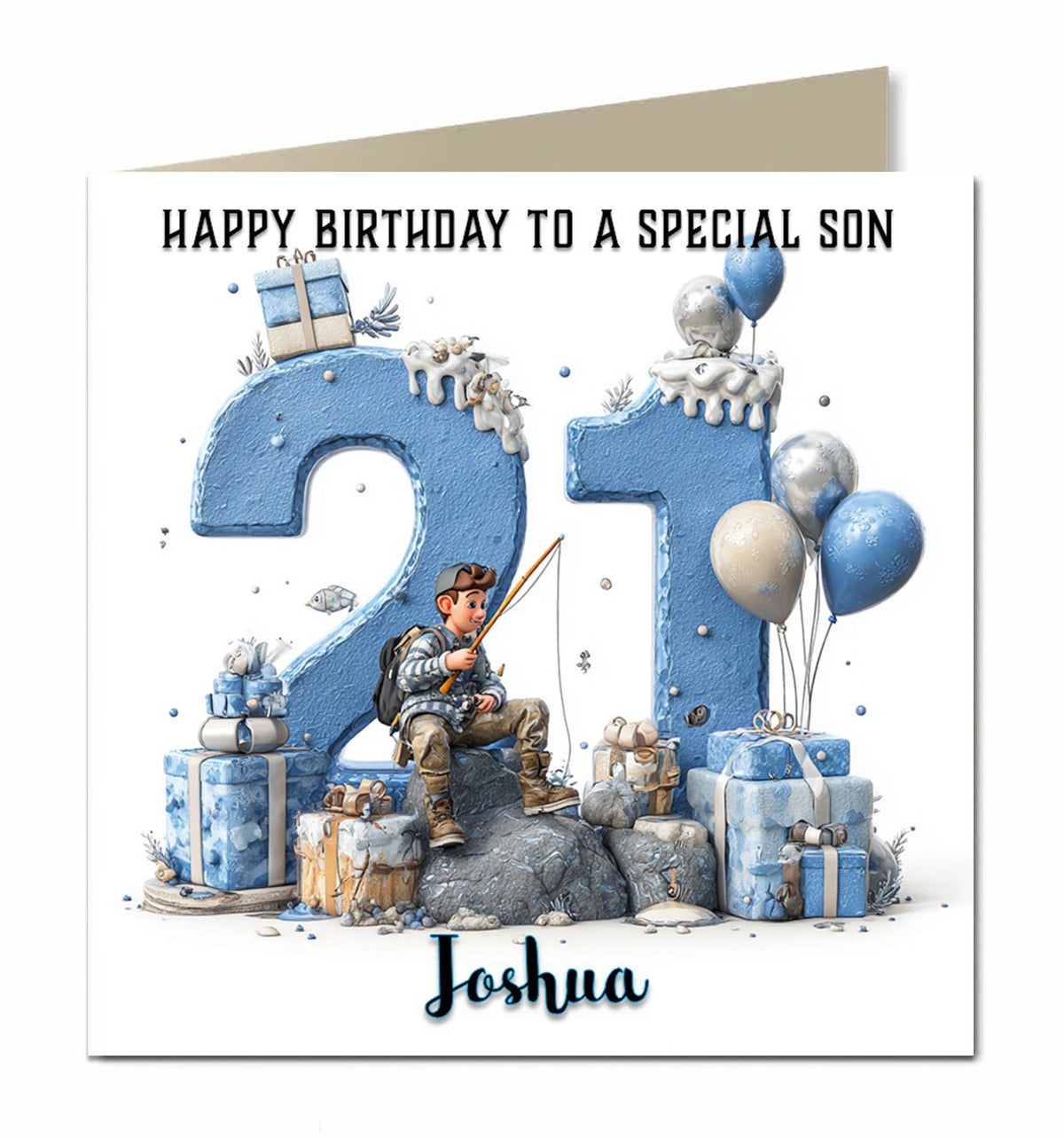 21st Birthday Card For Boys, Grandson, Son, Nephew, Brother, Fishing, Personalised