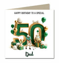 50th Golf Birthday Card for Boys Personalised, Son, Nephew, Dad, Husband