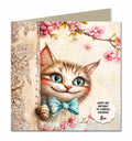 Cat Birthday Card For Girls or Women Daughter, Wife, Aunty Personalised