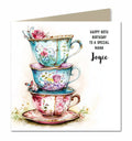 Birthday Card For Girls or Women Wife, Mum, Nana Cuppa Tea Personalised