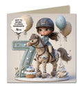 7th Birthday Card For Girls, Granddaughter, Niece, Horse, Personalised