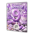 9th Birthday Card Scooter Bike Girl Granddaughter Daughter Large A5 Size