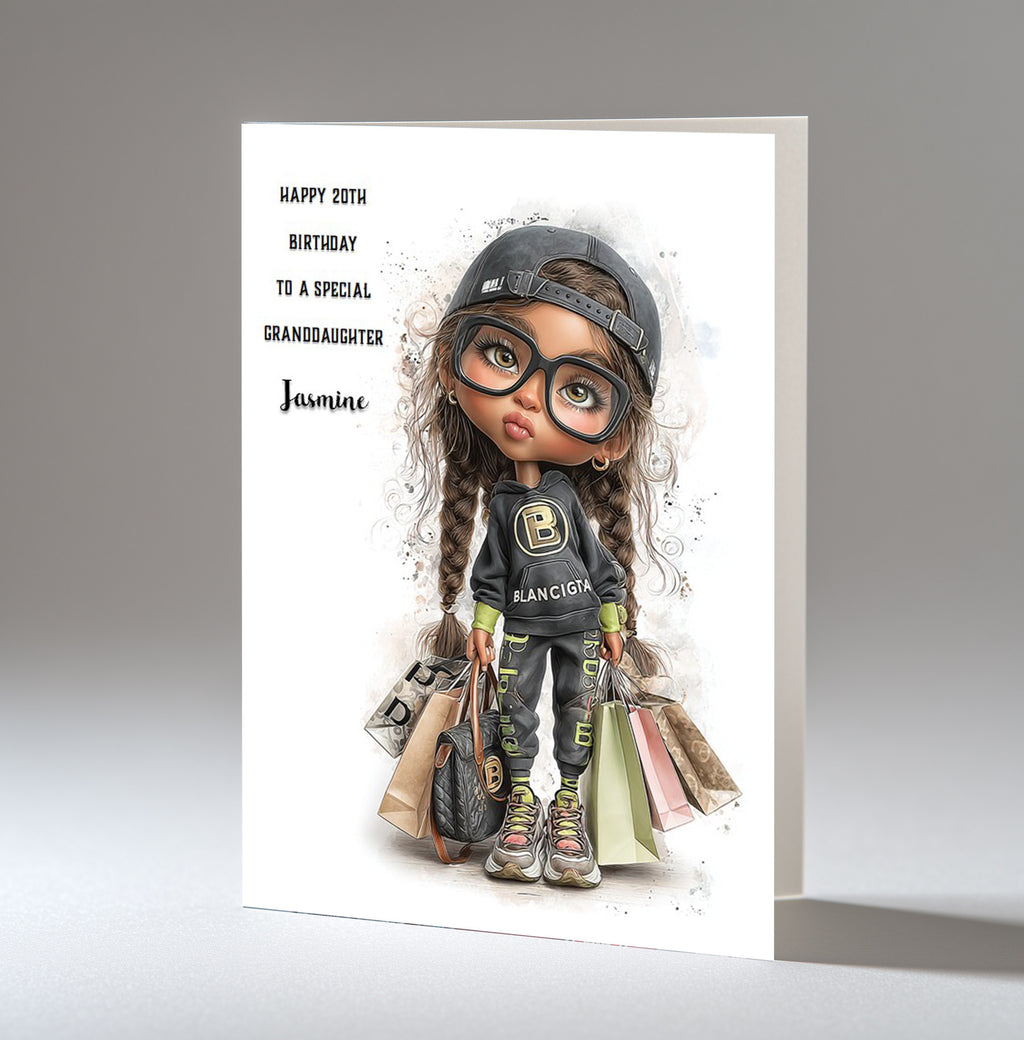 Shopping Birthday Card for Women, Granddaughter, Daughter, Niece, A5 Size