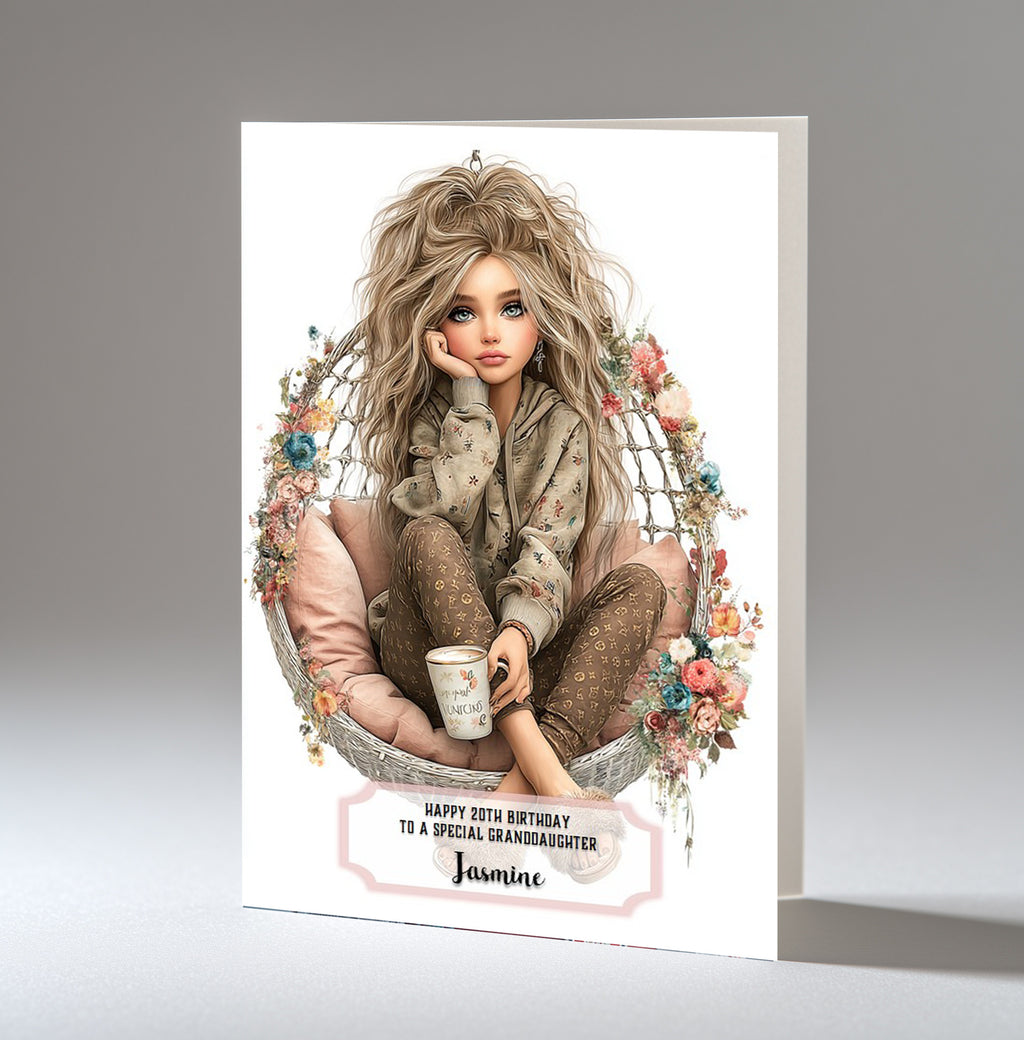 Birthday Card for Women, Granddaughter, Daughter, Niece, Cuppa Tea A5 Size