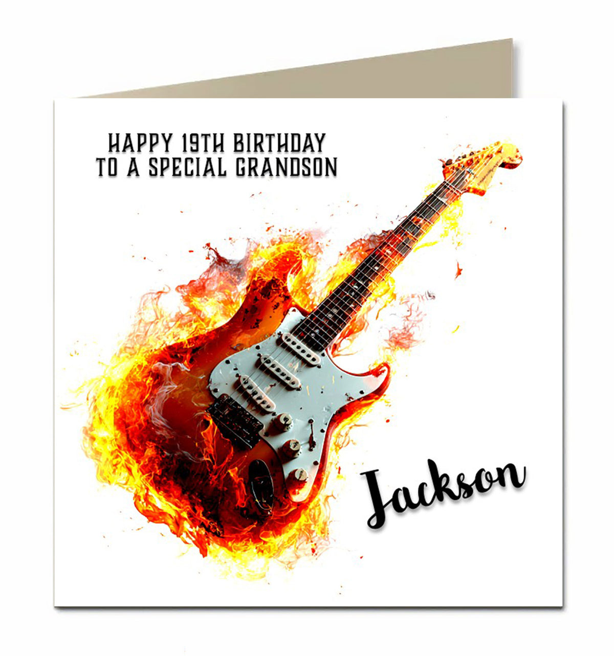 Guitar Birthday Card Personalised, Son, Grandson, Husband, Dad, Music