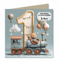 1st Birthday Card Boys Personalised Choo Choo Train Grandson Nephew Godson