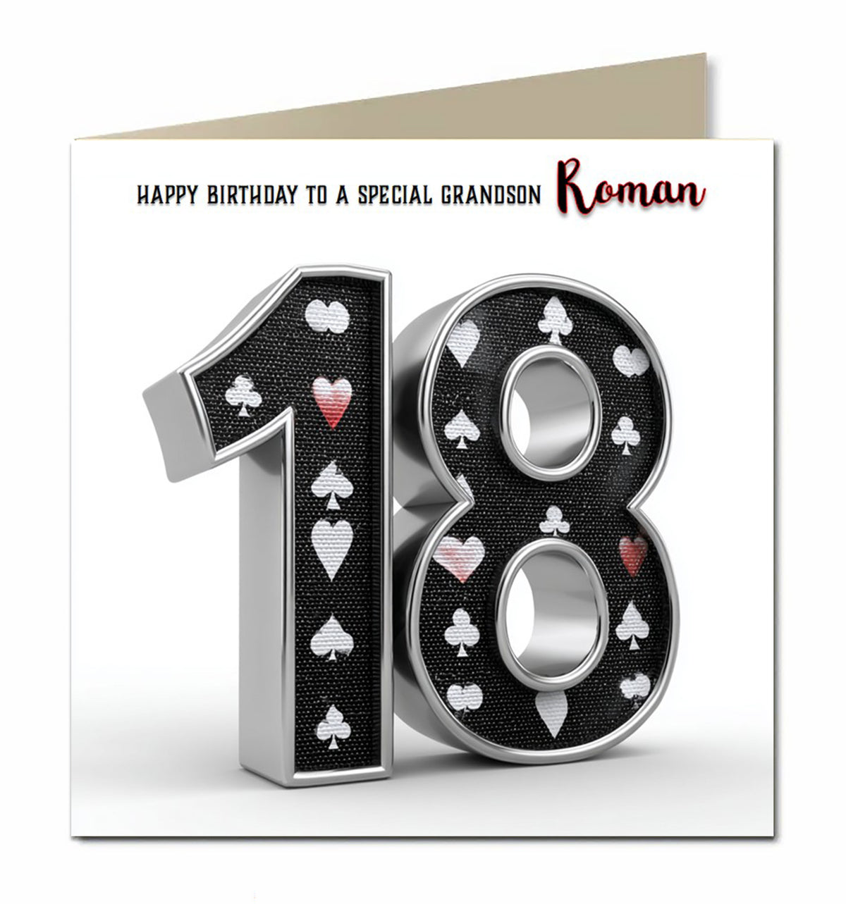18th Birthday Card For Boys, Grandson, Son, Nephew, Brother, Poker, Personalised