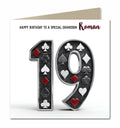 19th Birthday Card for Boys Personalised, Grandson, Son, Nephew, Poker