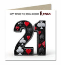 21st Birthday Card For Boys, Grandson, Son, Nephew, Brother, Poker, Personalised