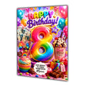 8th Birthday Card Money Bouquet Girl Granddaughter Daughter Large A5 Size