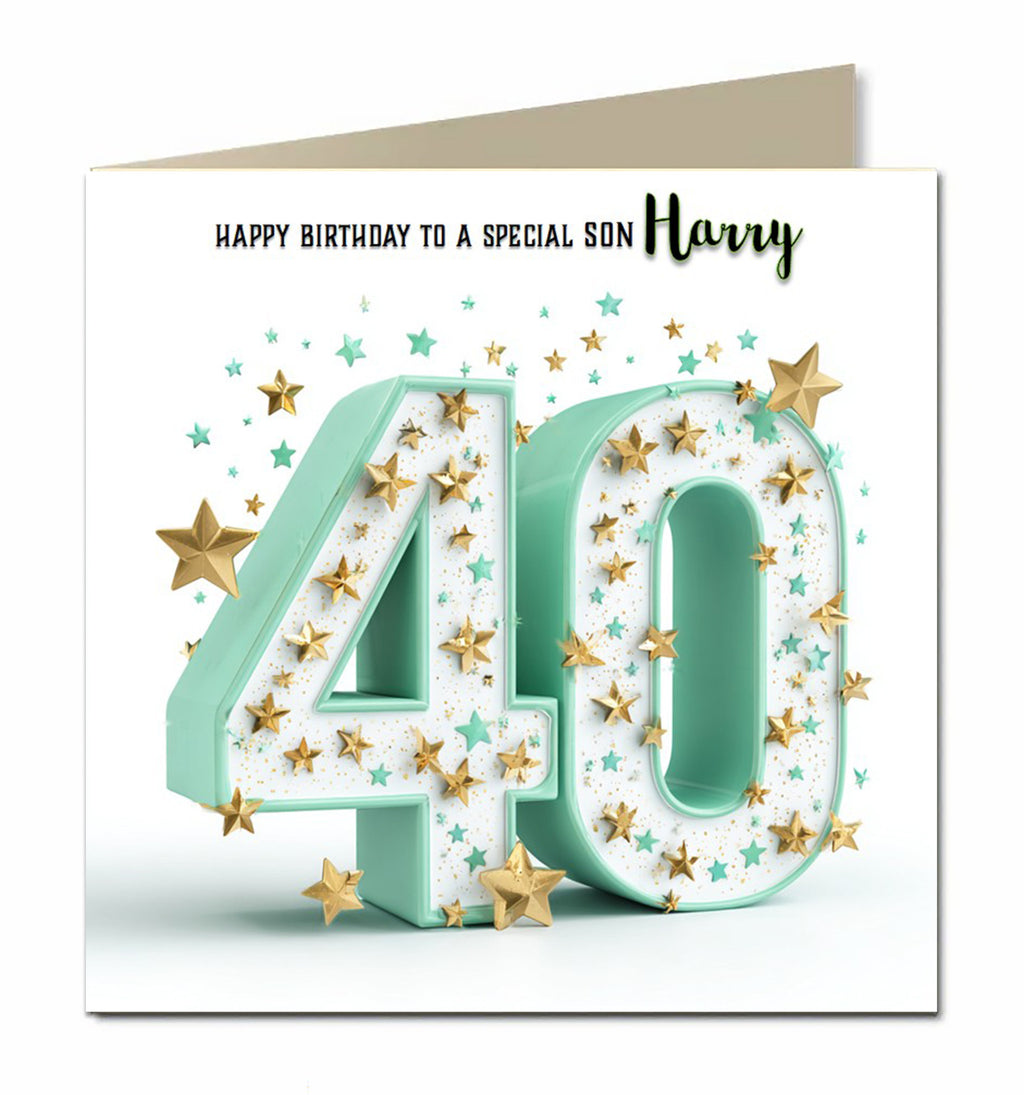 40th Birthday Card for Boys Personalised, Grandson, Son, Husband, Dad