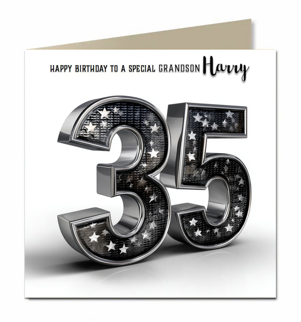 35th Birthday Card For Boys, Grandson, Son, Nephew, Brother,  Personalised