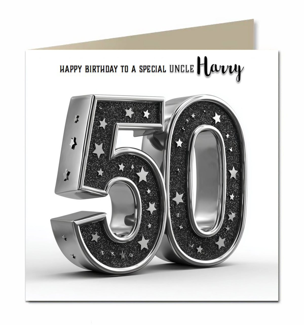 50th Birthday Card for Boys Personalised, Uncle, Son, Husband, Dad
