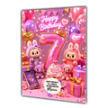 7th Birthday Card Plush Toy Girl Granddaughter Daughter Large A5 Size