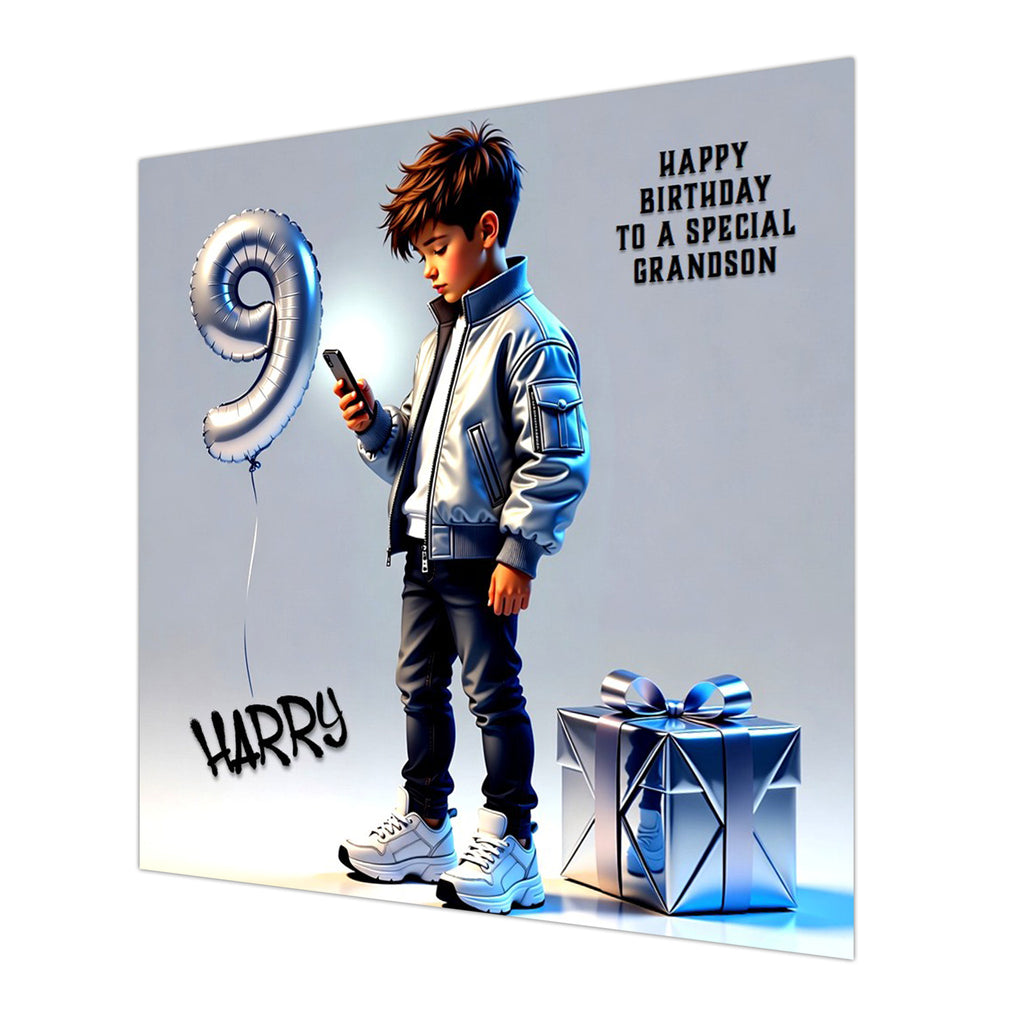 9th Birthday Card For Boys, Grandson, Son, Nephew, Brother, Personalised