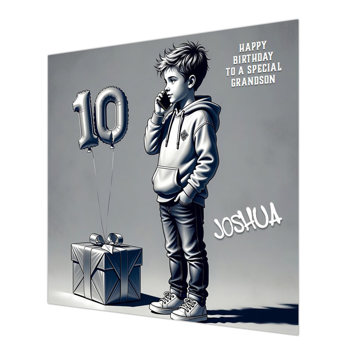 10th Birthday Card for Boys Personalised, Grandson, Son, Nephew, Urban
