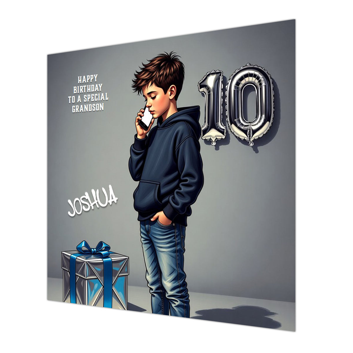 10th Birthday Card for Boys Personalised, Grandson, Son, Nephew, Urban