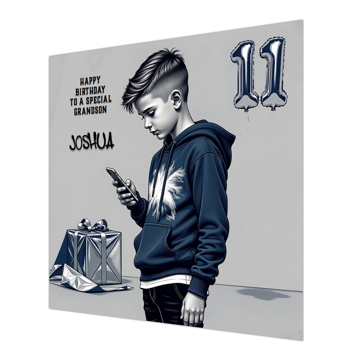 11th Birthday Card for Boys Personalised, Grandson, Son, Nephew, Urban