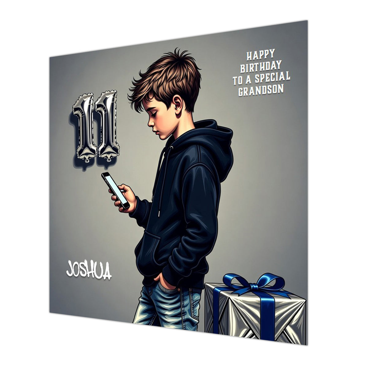11th Birthday Card for Boys Personalised, Grandson, Son, Nephew, Urban