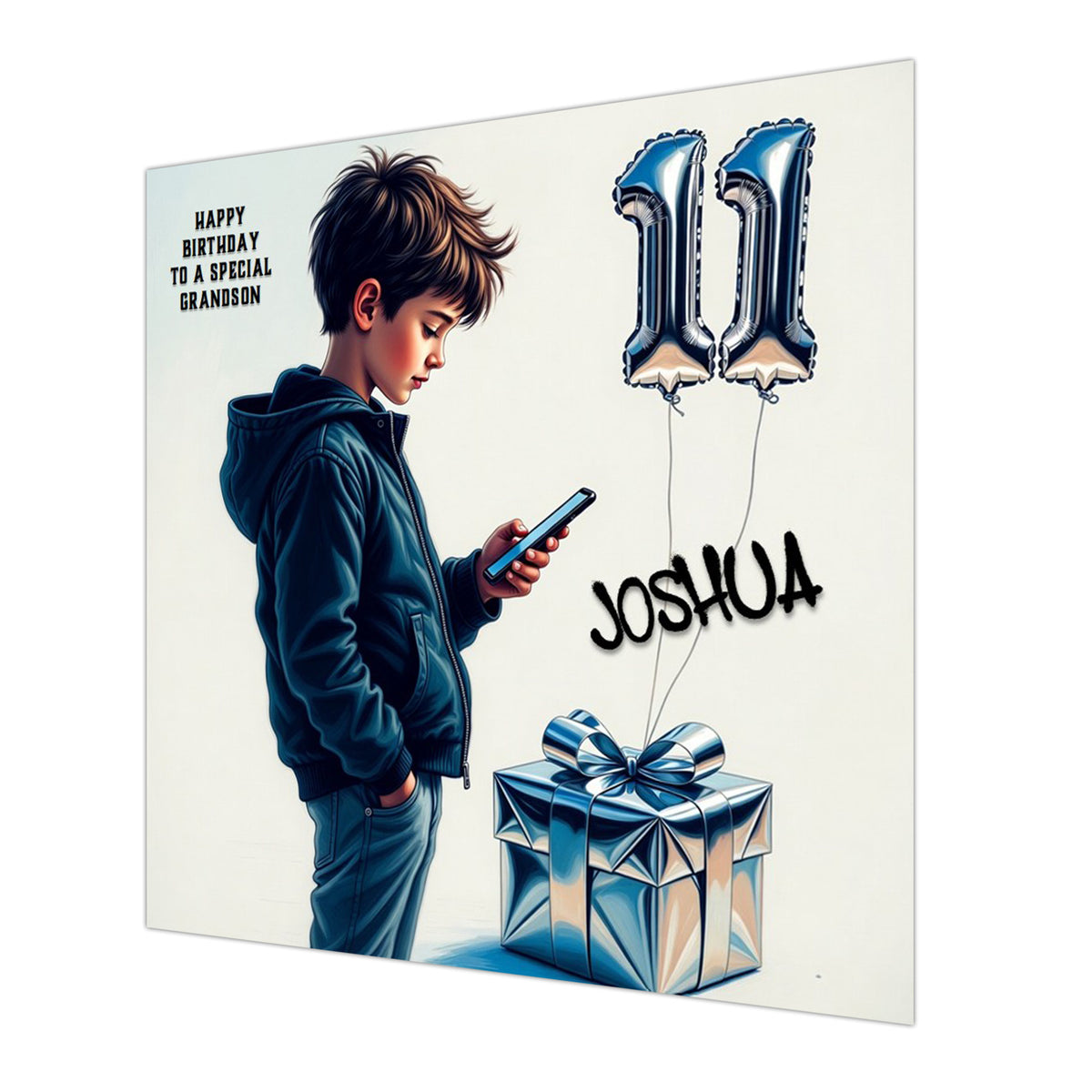 11th Birthday Card for Boys Personalised, Grandson, Son, Nephew, Urban