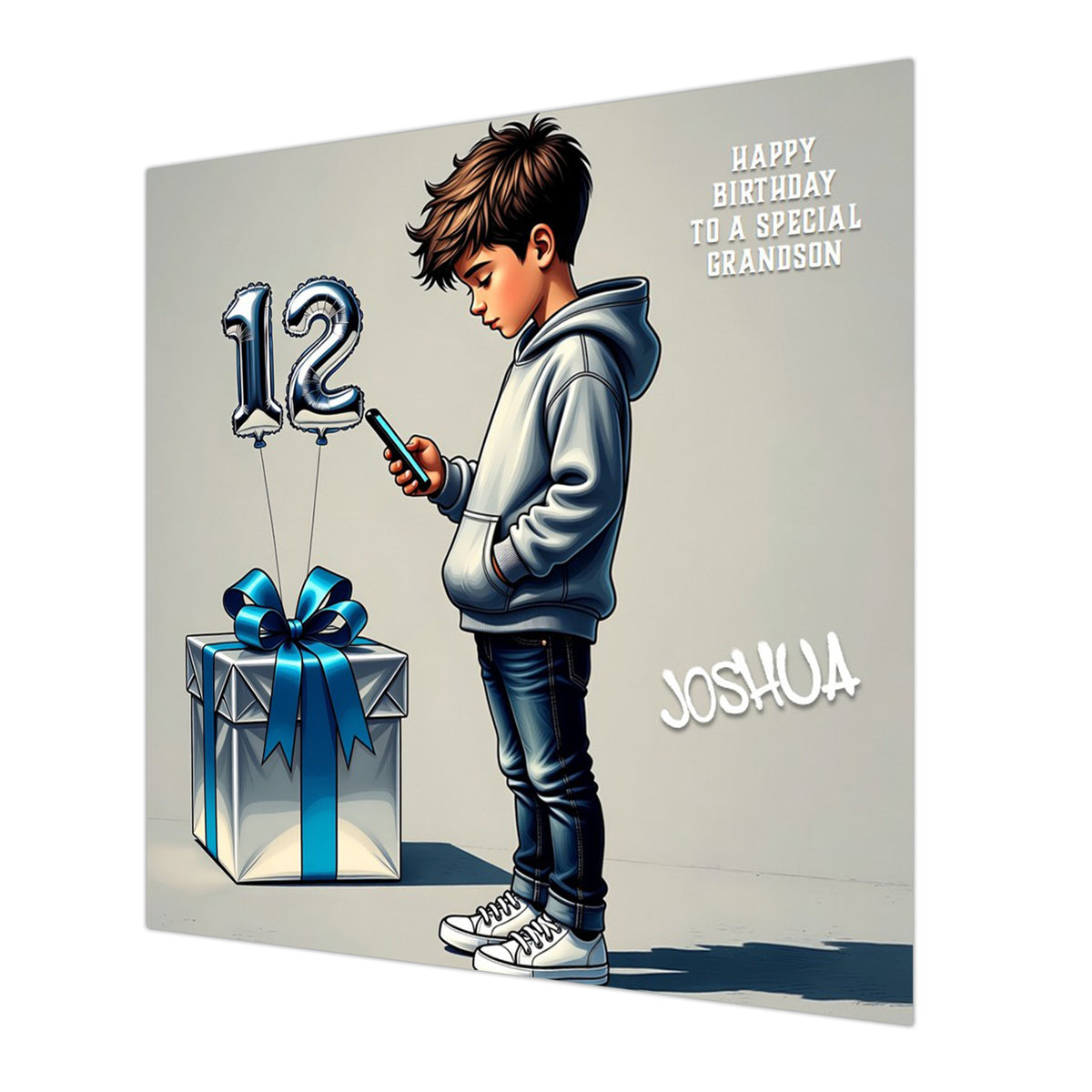 12th Birthday Card for Boys Personalised, Grandson, Son, Nephew, Urban