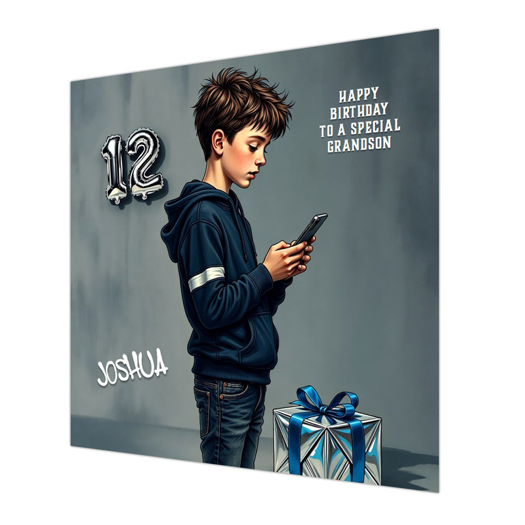 12th Birthday Card For Boys, Grandson, Son, Nephew, Brother, Personalised