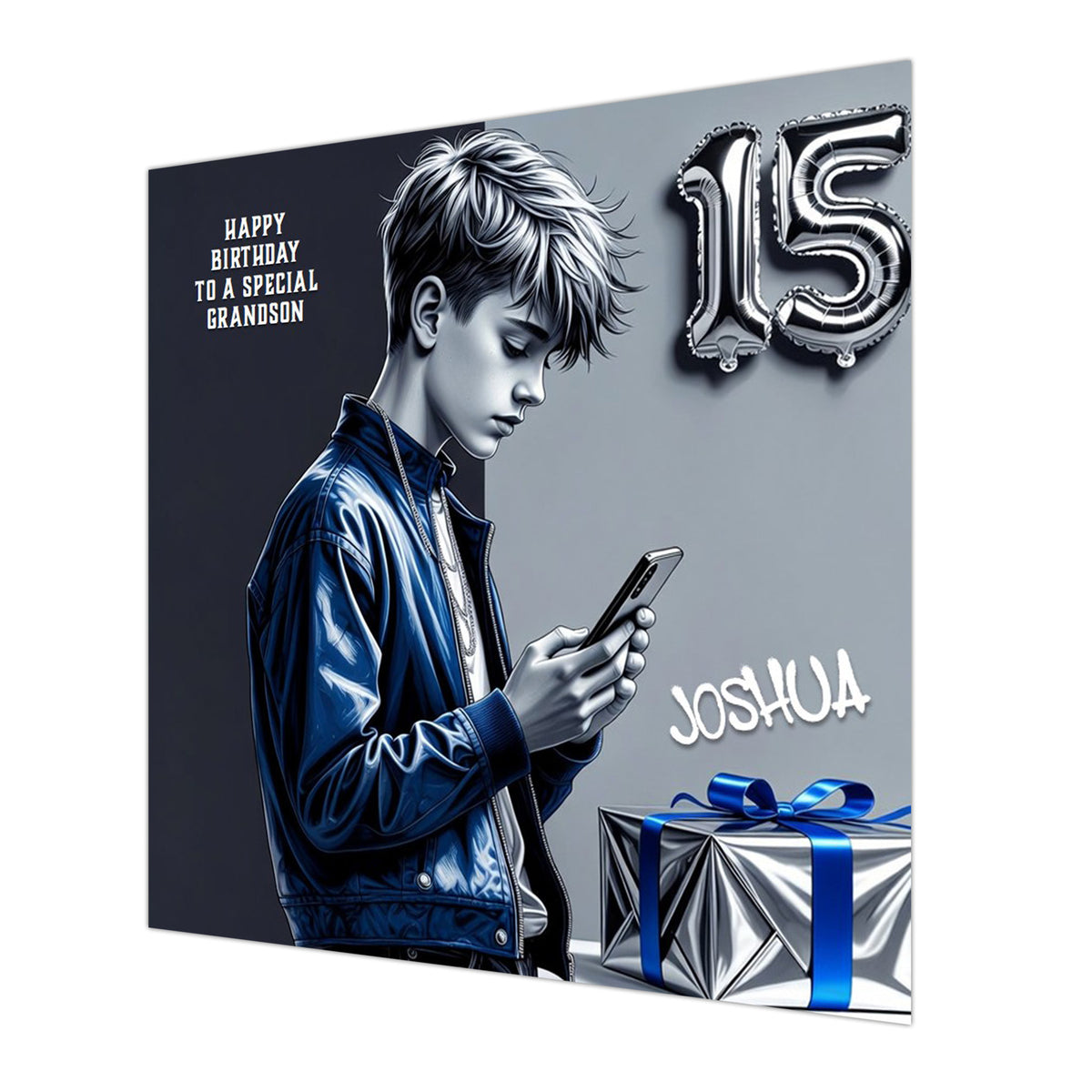 15th Birthday Card for Boys Personalised, Grandson, Son, Nephew, Urban